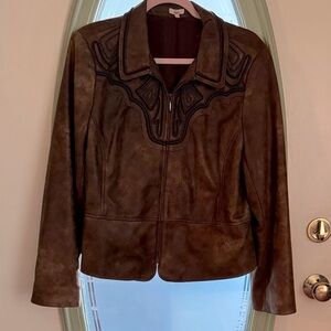 Reba Brown Faux Suede Women's Jacket XL